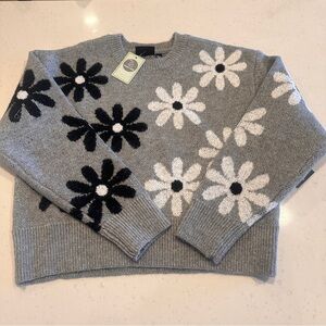 Boutique Floral Print Wool Sweater NWT - Size XS